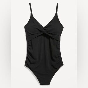 Old Navy: Maternity/Nursing Twist-Front Swimsuit - Black